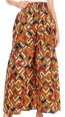 Sakkas Esme Women's African Ankara Flared Wide Leg Palazzo Pants with Pockets