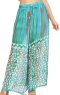 Sakkas Arin Women's Casual Maxi Palazzo Wide Leg Pants Elastic Waist & Pockets#color_P925-C1
