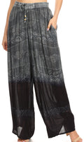 Sakkas Arin Women's Casual Maxi Palazzo Wide Leg Pants Elastic Waist & Pockets#color_C-3