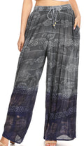 Sakkas Arin Women's Casual Maxi Palazzo Wide Leg Pants Elastic Waist & Pockets#color_C-5