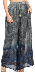 Sakkas Arin Women's Casual Maxi Palazzo Wide Leg Pants Elastic Waist & Pockets#color_C-6