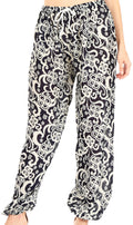 Sakkas Akilla Women's Loose Printed Yoga Elephant Pants Elastic Waist w/Pocket#color_Navy