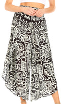 Sakkas Serilda Women's Loose Elephant Batik Boho Wide Leg Pants Elastic Waist#color_Black