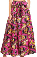 Sakkas Sora Women's Wide Leg Loose African Ankara Print Pants Casual Elastic Waist#color_404-Multi