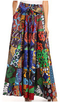 Sakkas Sora Women's Wide Leg Loose African Ankara Print Pants Casual Elastic Waist#color_412-Multi/Tribal