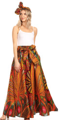 Sakkas Sora Women's Wide Leg Loose African Ankara Print Pants Casual Elastic Waist#color_501-Multi