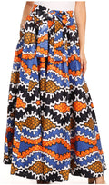 Sakkas Sora Women's Wide Leg Loose African Ankara Print Pants Casual Elastic Waist#color_541-Salmon/Royal