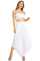 Sakkas Vanessa Women's Bandeau Tube Top & Wide leg Gaucho Pants Set Palazzo Boho