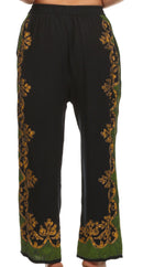 Sakkas Margiela Embroidered Stonewashed Wide Leg Palazzo Pant