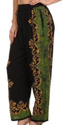 Sakkas Margiela Embroidered Stonewashed Wide Leg Palazzo Pant