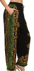 Sakkas Margiela Embroidered Stonewashed Wide Leg Palazzo Pant