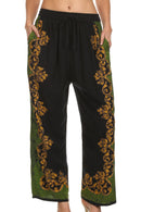 Sakkas Margiela Embroidered Stonewashed Wide Leg Palazzo Pant