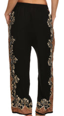 Sakkas Margiela Embroidered Stonewashed Wide Leg Palazzo Pant