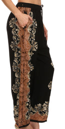 Sakkas Margiela Embroidered Stonewashed Wide Leg Palazzo Pant