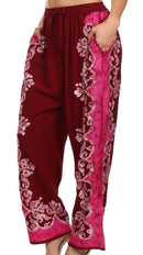 Sakkas Margiela Embroidered Stonewashed Wide Leg Palazzo Pant