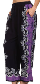 Sakkas Margiela Embroidered Stonewashed Wide Leg Palazzo Pant