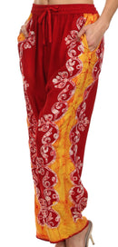 Sakkas Margiela Embroidered Stonewashed Wide Leg Palazzo Pant