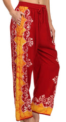 Sakkas Margiela Embroidered Stonewashed Wide Leg Palazzo Pant