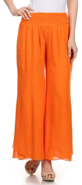 Sakkas Blaire Classic Flare Wide Leg Palazzo Beach Pant#color_Orange