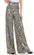 Sakkas Metallic Foil High Waist Wide Leg Palazzo Pant#color_Butterfly