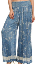 Sakkas Shyla Elastic Waistband Palazzo Pants#color_ Blue