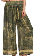 Sakkas Shyla Elastic Waistband Palazzo Pants#color_ Green
