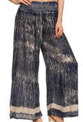 Sakkas Shyla Elastic Waistband Palazzo Pants#color_ Navy