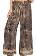 Sakkas Shyla Elastic Waistband Palazzo Pants#color_ Sand
