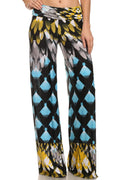 Sakkas Mikaela Spring / Summer Print Wide Leg Spandex Palazzo Pant#color_Blue