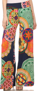 Sakkas Mikaela Spring / Summer Print Wide Leg Spandex Palazzo Pant#color_Design37