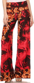Sakkas Mikaela Spring / Summer Print Wide Leg Spandex Palazzo Pant#color_Design38