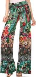Sakkas Mikaela Spring / Summer Print Wide Leg Spandex Palazzo Pant#color_Design45