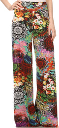 Sakkas Mikaela Spring / Summer Print Wide Leg Spandex Palazzo Pant#color_Design46