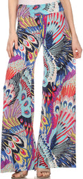 Sakkas Mikaela Spring / Summer Print Wide Leg Spandex Palazzo Pant#color_Design49