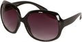 Sakkas Vintage Oversized Frame Fashion Sunglasses#color_Black-SmokeLens