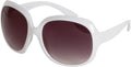 Sakkas Vintage Oversized Frame Fashion Sunglasses#color_White-SmokeLens