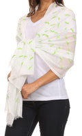Sakkas Hillary summer breeze lightweight flowing sheer gauze wrap scarf#color_1-White
