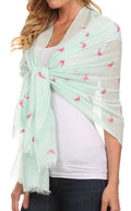 Sakkas Hillary summer breeze lightweight flowing sheer gauze wrap scarf#color_2-Mint