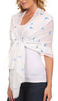 Sakkas Hillary summer breeze lightweight flowing sheer gauze wrap scarf#color_2-White