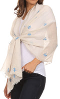 Sakkas Hillary summer breeze lightweight flowing sheer gauze wrap scarf#color_3-Grey