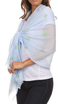 Sakkas Hillary summer breeze lightweight flowing sheer gauze wrap scarf#color_3-Sky