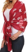 Sakkas Hillary summer breeze lightweight flowing sheer gauze wrap scarf#color_4-Burgundy