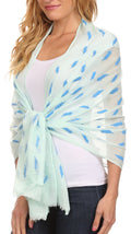Sakkas Hillary summer breeze lightweight flowing sheer gauze wrap scarf#color_6-Mint
