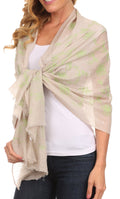Sakkas Hillary summer breeze lightweight flowing sheer gauze wrap scarf#color_7-Linen