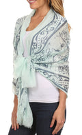 Sakkas Hillary summer breeze lightweight flowing sheer gauze wrap scarf#color_8-Mint