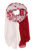 Sakkas Nichole summer gauze featherweight patterned versitile sheer scarf wrap#color_1-Red