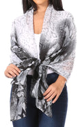 Sakkas Nichole summer gauze featherweight patterned versitile sheer scarf wrap#color_Print10
