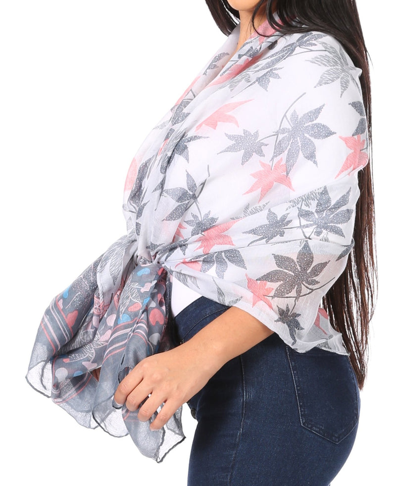 Sakkas Nichole summer gauze featherweight patterned versitile sheer scarf wrap