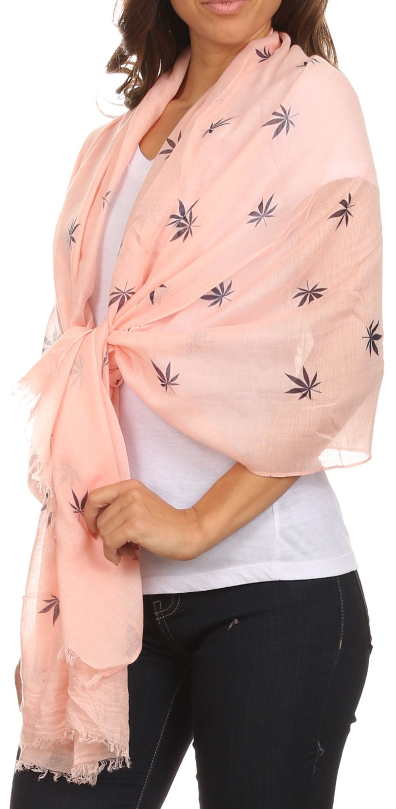 Sakkas Nichole summer gauze featherweight patterned versitile sheer scarf wrap