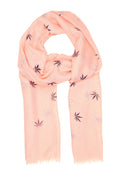 Sakkas Nichole summer gauze featherweight patterned versitile sheer scarf wrap#color_2-Peach